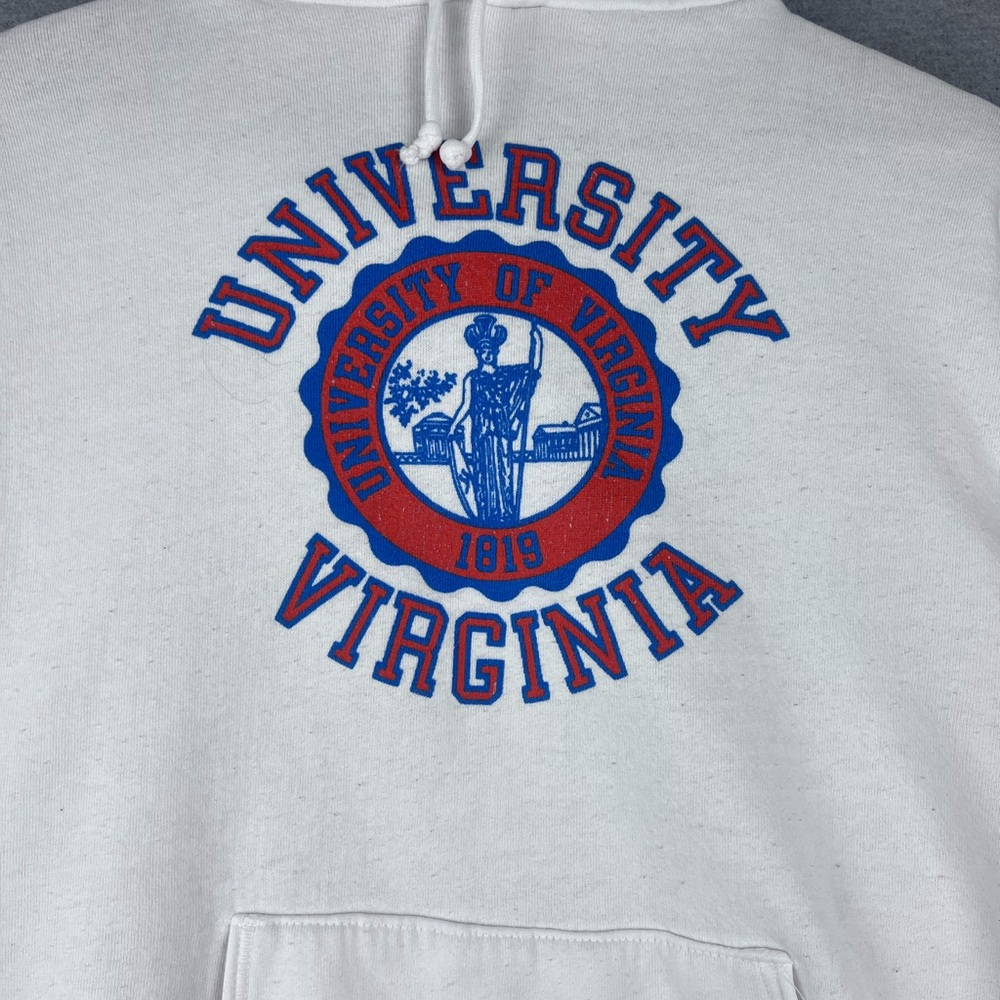 Vintage 70s Jerzees Russell University of Virginia UVA Hoodie White XL Fits Sm